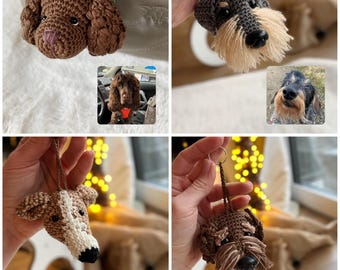 Llavero de perro de crochet personalizado, dije personalizado para mascota, miniperro hecho a mano, dije de crochet personalizable para bolso, regalo único para amantes de las mascotas
