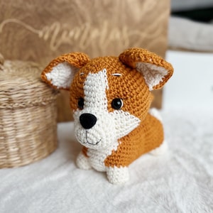 Crochet Corgi Plushie – Handmade Amigurumi Dog Toy – Kawaii Stuffed Animal – Cute Gift for Dog Lovers – Small Corgi Decor