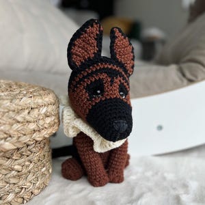 Gehäkelter Deutscher Schäferhund Plüschtier, Süßes Deutscher Schäferhund Spielzeug, Baby-Dusche-Geschenk, neues Baby Geschenk, gefüllter Deutscher Schäferhund, Hundespielzeug