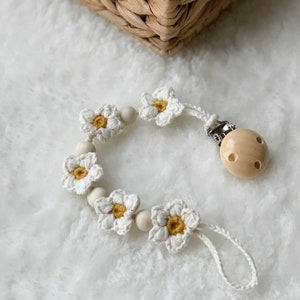Pacifier Clip, Pacifier Chain, Baby Gift, Wooden Pacifier Chain, Newborn Gift, Boho baby accessory
