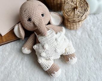 Haak speelgoed, schattig olifant speelgoed, baby shower cadeau, doopcadeau, olifant speelgoed, speelgoed in neutrale kleuren, nieuwe baby cadeau, nieuwe moeder cadeau