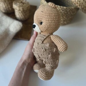 Crochet Teddy Bear Toy, Amigurumi Bear, Handmade Plush Toy, Baby Shower Gift, Nursery Decor, Cute Crochet Animal, Handmade Kids Gift image 2