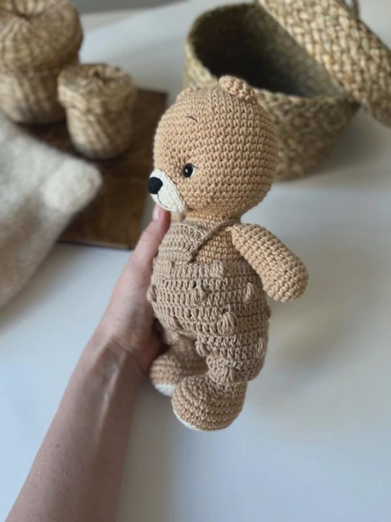 Crochet Teddy Bear Toy, Amigurumi Bear, Handmade Plush Toy, Baby Shower Gift, Nursery Decor, Cute Crochet Animal, Handmade Kids Gift image 2
