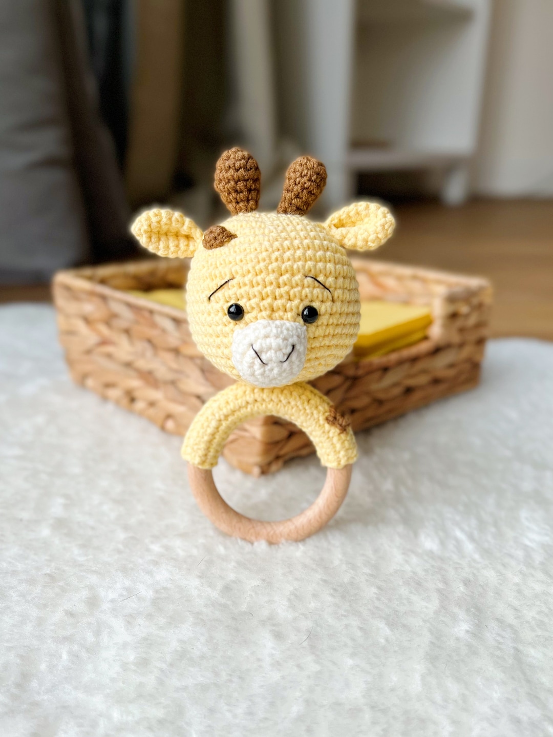 Giraffe Rattle Crochet Rattle, Cute Giraffe Rattle, Baby Shower Gift, Christening Gift ...