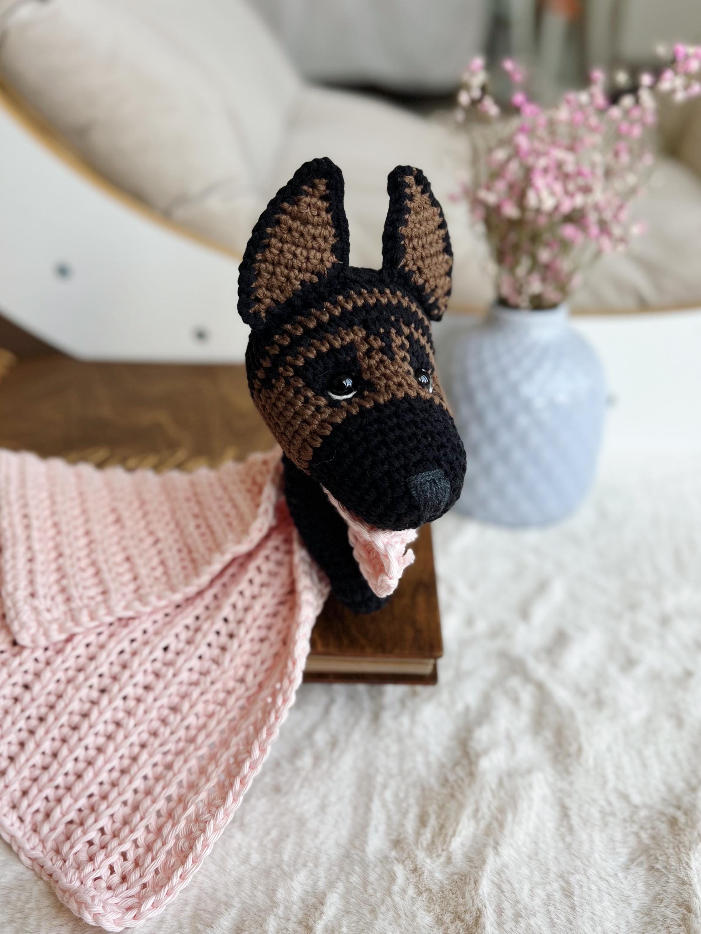 38 German Shepherd Crochet Patterns for Amigurumi, Decor, and Dog Lover Gifts 38 Crochet Lovey Cute German Shepherd dog lovey snuggler