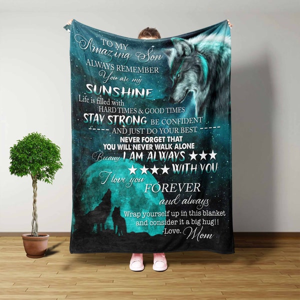 To My Amazing Boy Blanket, Personalized Blankets And Throws, Son Gifts, Christmas Gifts For Kids, Gifts For Son, Gifts For Son From Mother