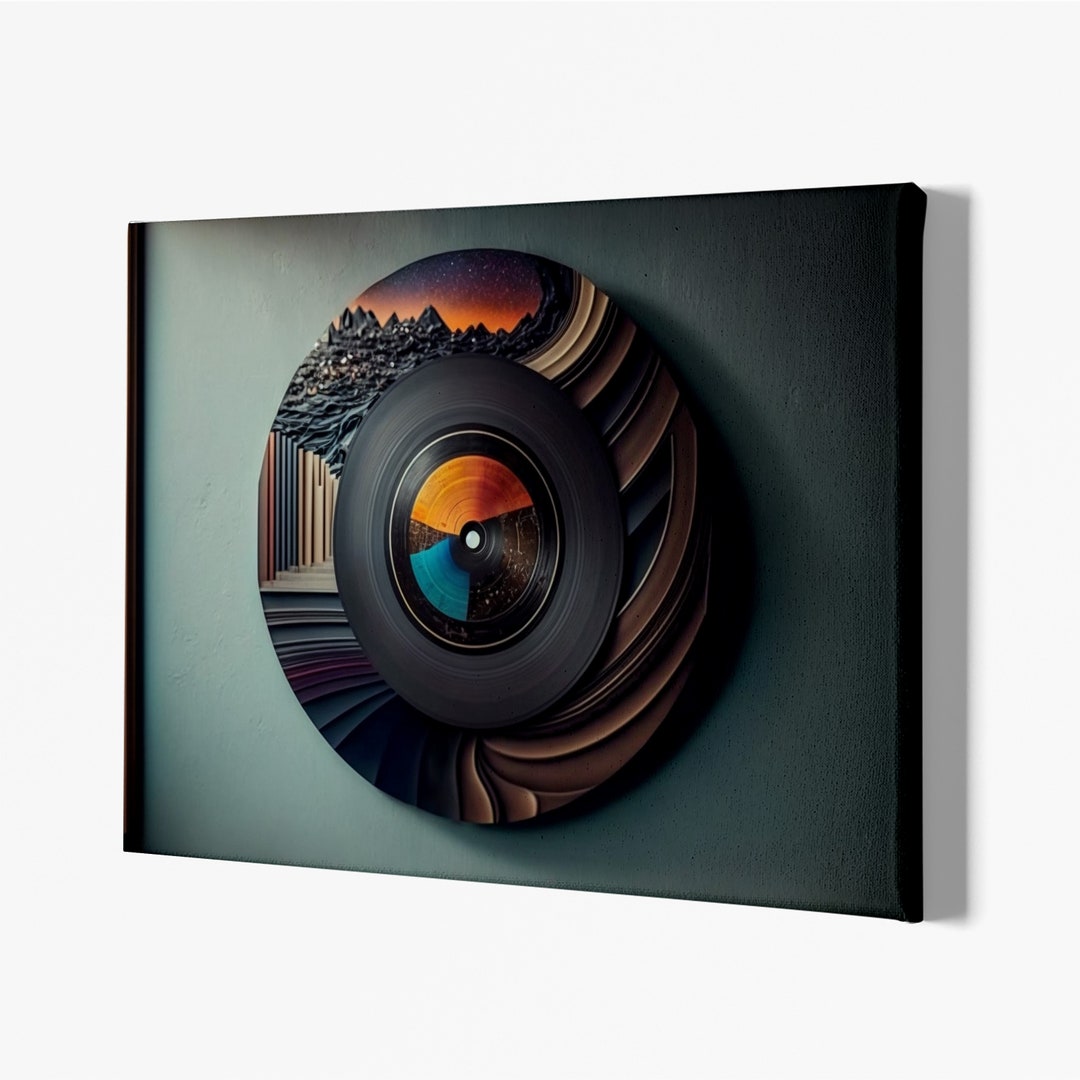 Vinyl Record Canvas Prints, Music Decor, Vintage Vinyl Abstract Wall