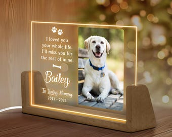Memorial Plaques For Dogs, Personalized Pet Memorial Gifts, In Memory Of Dog Night Lights, Pet Loss Gifts, Loss Of Dog Sympathy Gift