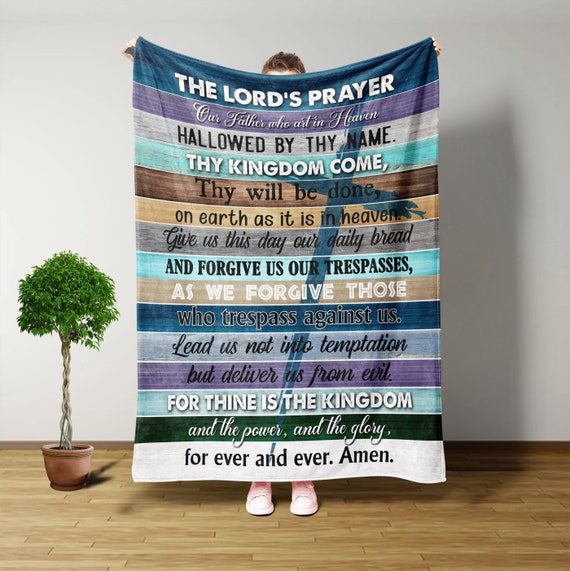 The Lord Prayer Blanket, Christian Blanket, Religious Gifts For Men, Spiritual Gifts, Gifts For Dad, Christian Gifts, Bible Verse Gifts