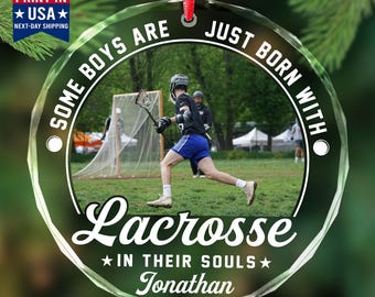 Lacrosse Gifts, Personalized Lacrosse Christmas Ornament, Lacrosse Gifts For Boys, Sports Gifts For Lovers, Lacrosse Lover Gifts
