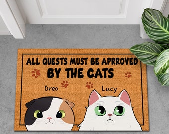 Custom Cat Welcome Mat, Cat Doormat, Cat Gifts For Girls, Door Mats Indoor, Custom Doormat, Cats Lover Gifts, Housewarming Gifts, Cat Rug