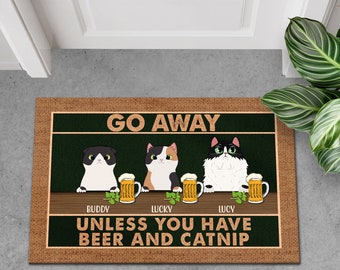 Personalized Cat Doormat, Custom Cat Welcome Mat, Housewarming Gifts, Indoor Door Mat, Welcome Mat Indoor, Cat Gifts For Cat Lovers, Cat Rug