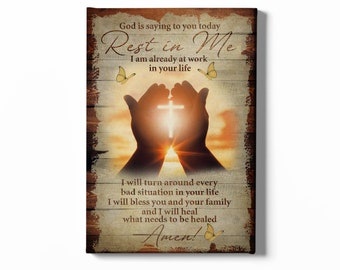 Chirstian Canvas, Rest In God Print, Bible Verse Wall Art, Easter Decor, Easter Inspirational Prints, Easter Gift, Wall Art, Home Decor