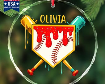 Personalized Baseball Ornament, Baseball Lover Gifts For Boys, Baseball Gifts, Baseball Team Gifts, Christmas Decoration For Baseball Lovers