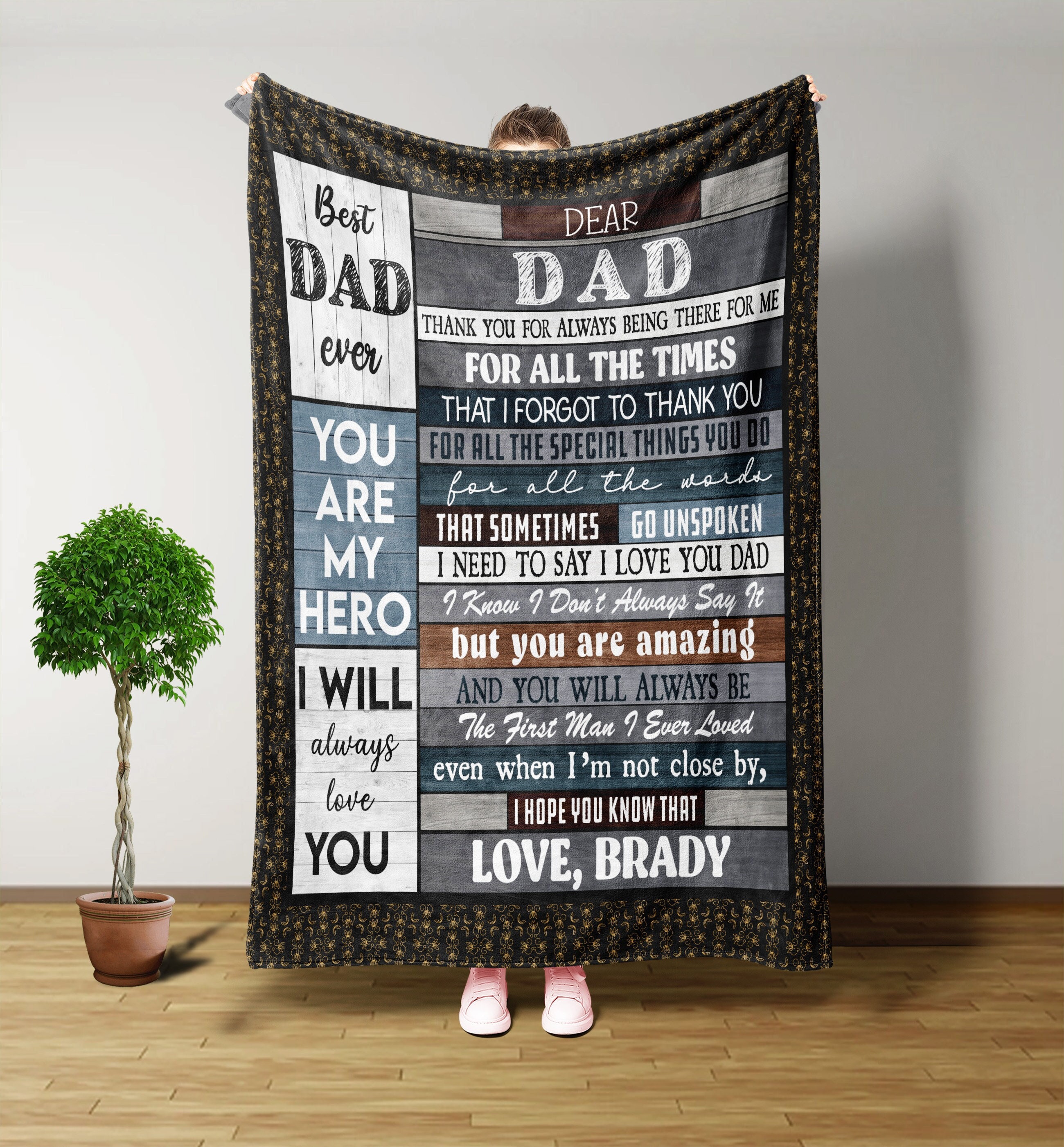 Custom Blanket, Dad Blanket, Throw Blanket, Gifts For Dad, Dad Birthday Gift, Dad Gifts, Christmas Gifts For Dad, Gifts For Men, Mens Gifts