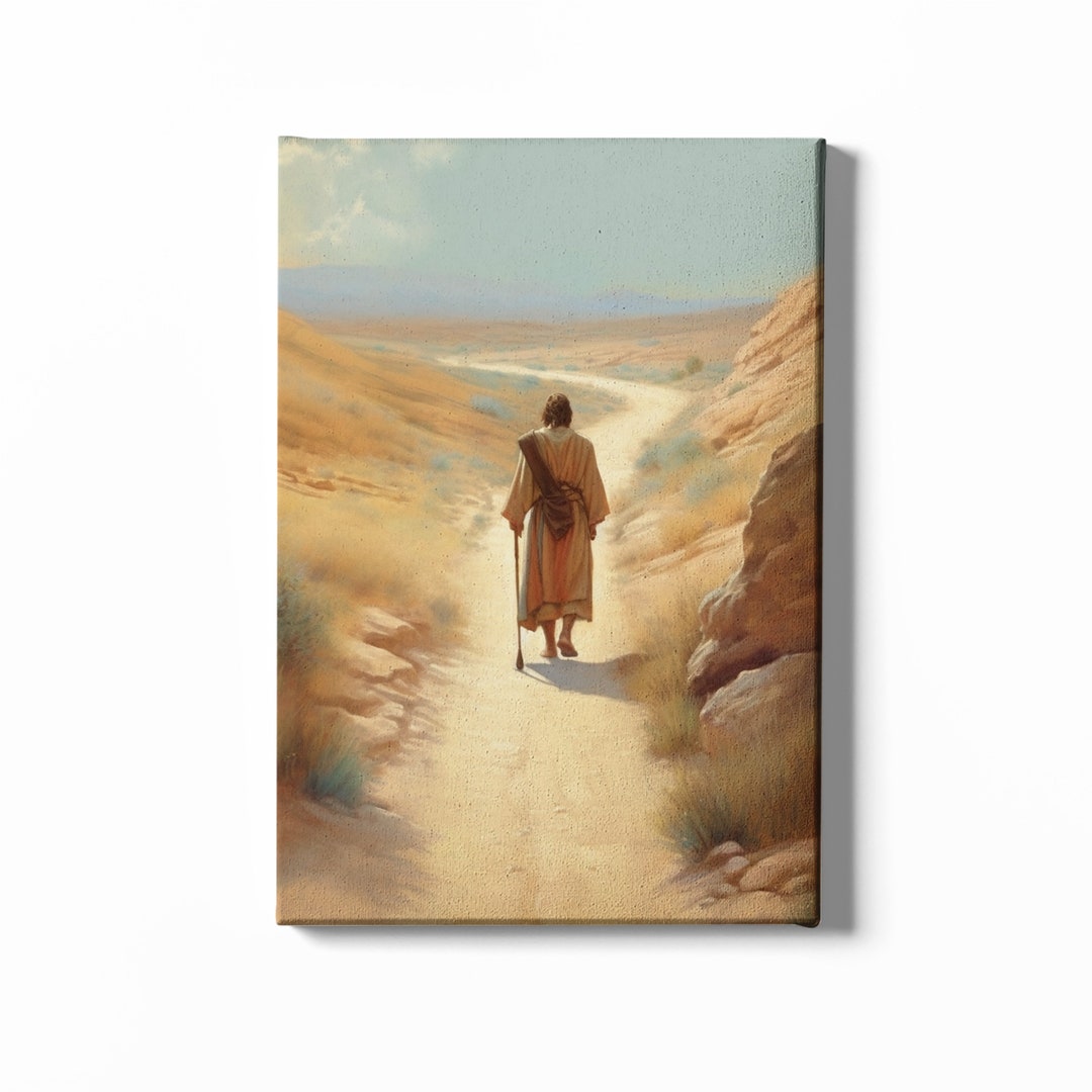 Jesus Walking Poster, Jesus Painting, Jesus Canvas, Wall Art Decor, Christian Wall Art