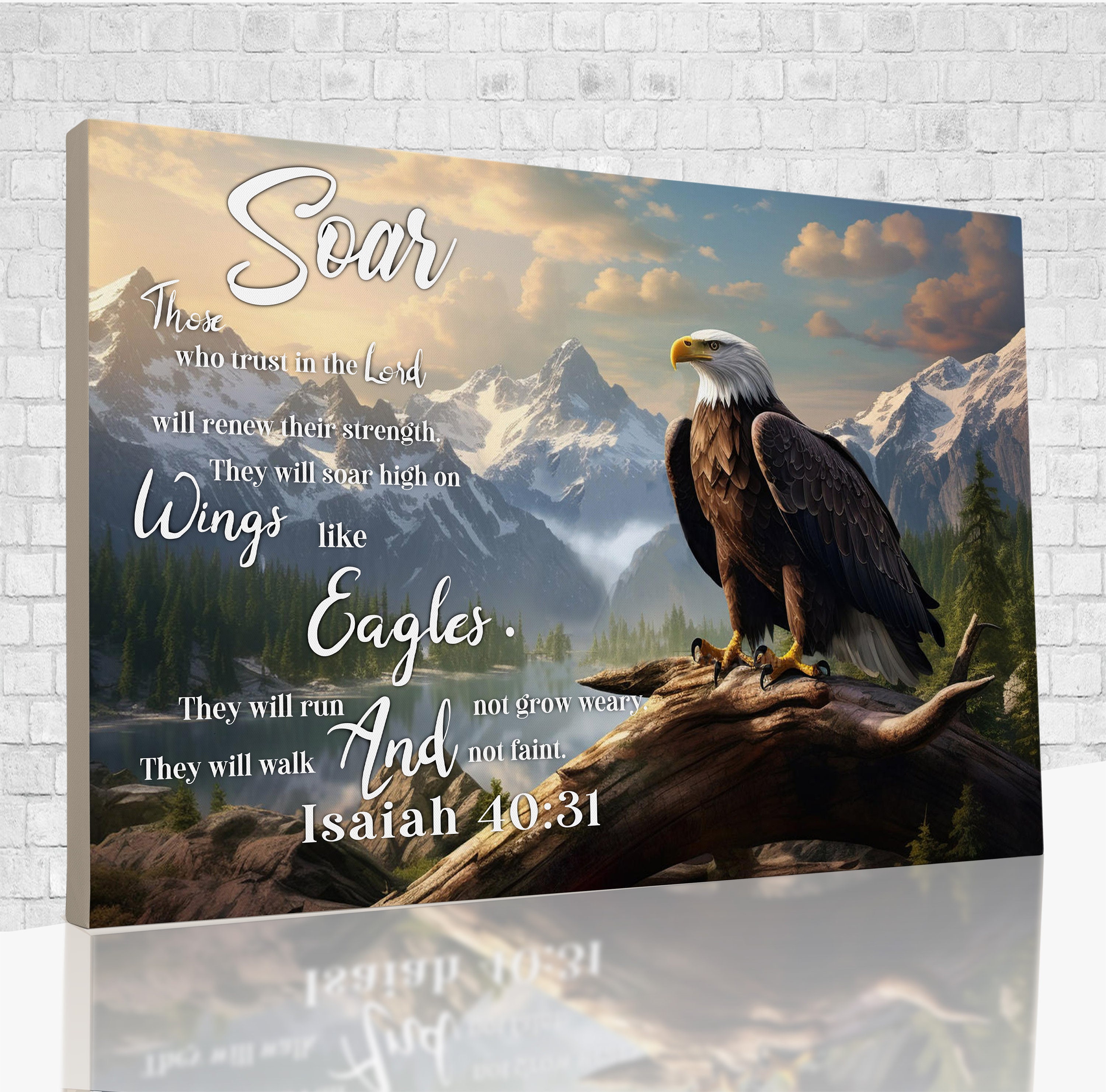 Bible Verses Wall Decor, Soar On Wings Like Eagles Canvas, Posters For Room, Eagles Poster, Religious Wall Decor, Christian Gifts, Bible Art