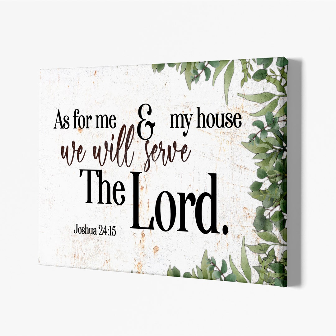 Canvas Wall Art, Bible Verses Wall Decor, We Will Serve the Lord