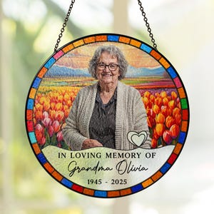 Memorial Stained Glass Suncatcher, Sympathy Gifts For Loss Of Mother, Mom Memorial Gift, Nana&#39;S Blessings, Grandma Gifts, Mothers Day Gift
