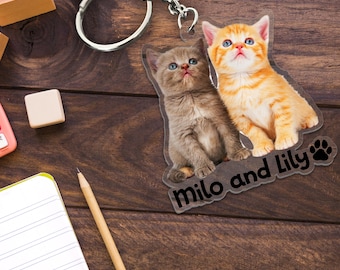 Custom Pet Photo Keychain, Pet Photo Keychain, Cat Lover Gifts, Dog Lover Gift, Holiday Gift for Pet Lovers, Pet Keychain, Dog Keychain