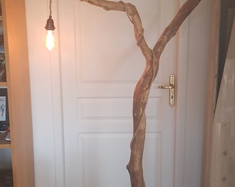 Custom natural wood floor lamp for interiors