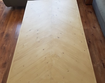 Custom handmade chevron table top (Hungarian tip)