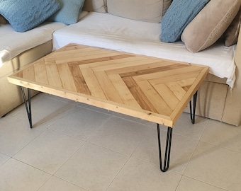 Custom herringbone table top