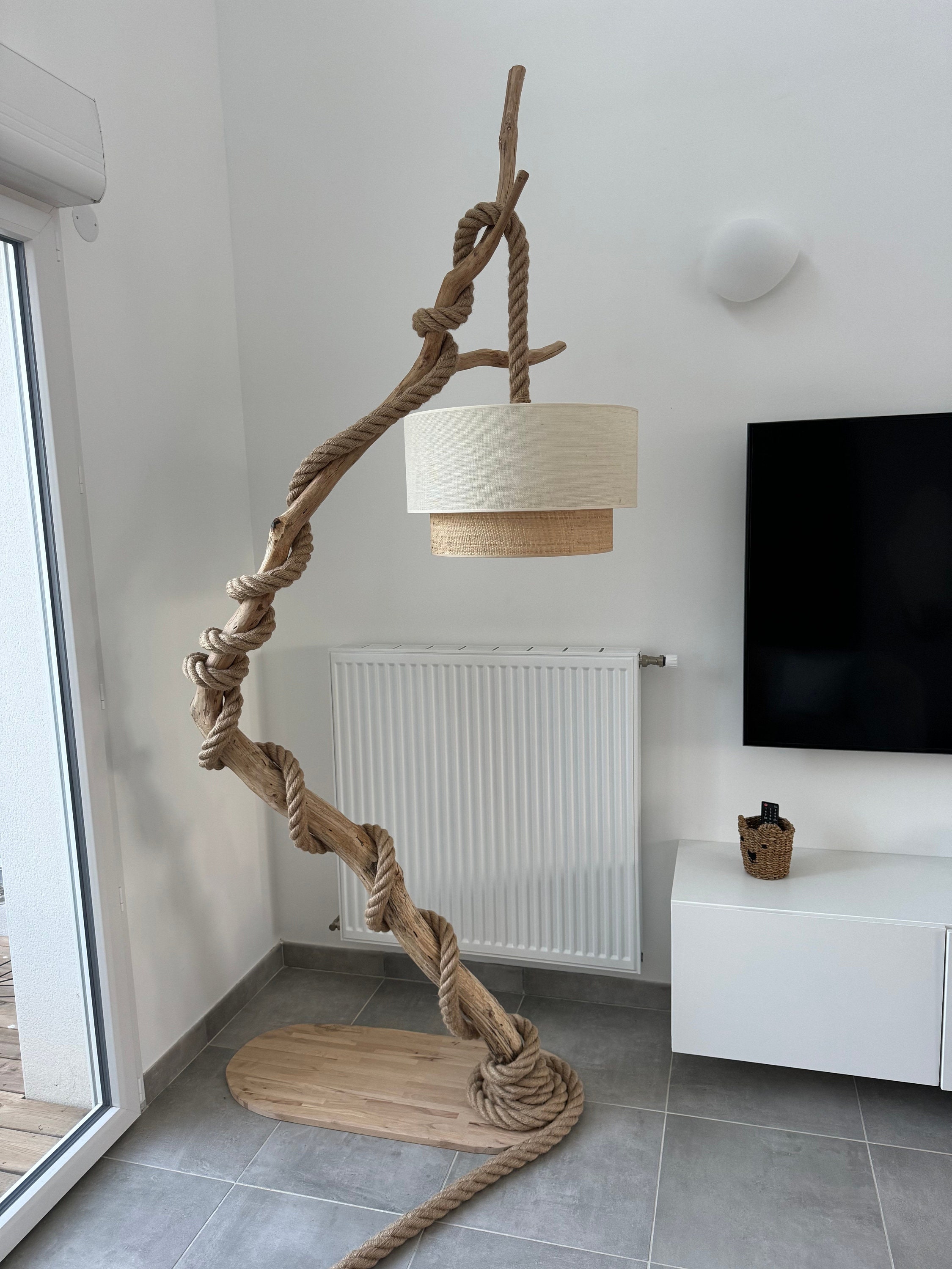 Custom Natural Wood Floor Lamp for Interiors - Etsy