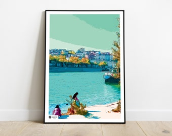 Poster quays of the Rhone in Lyon