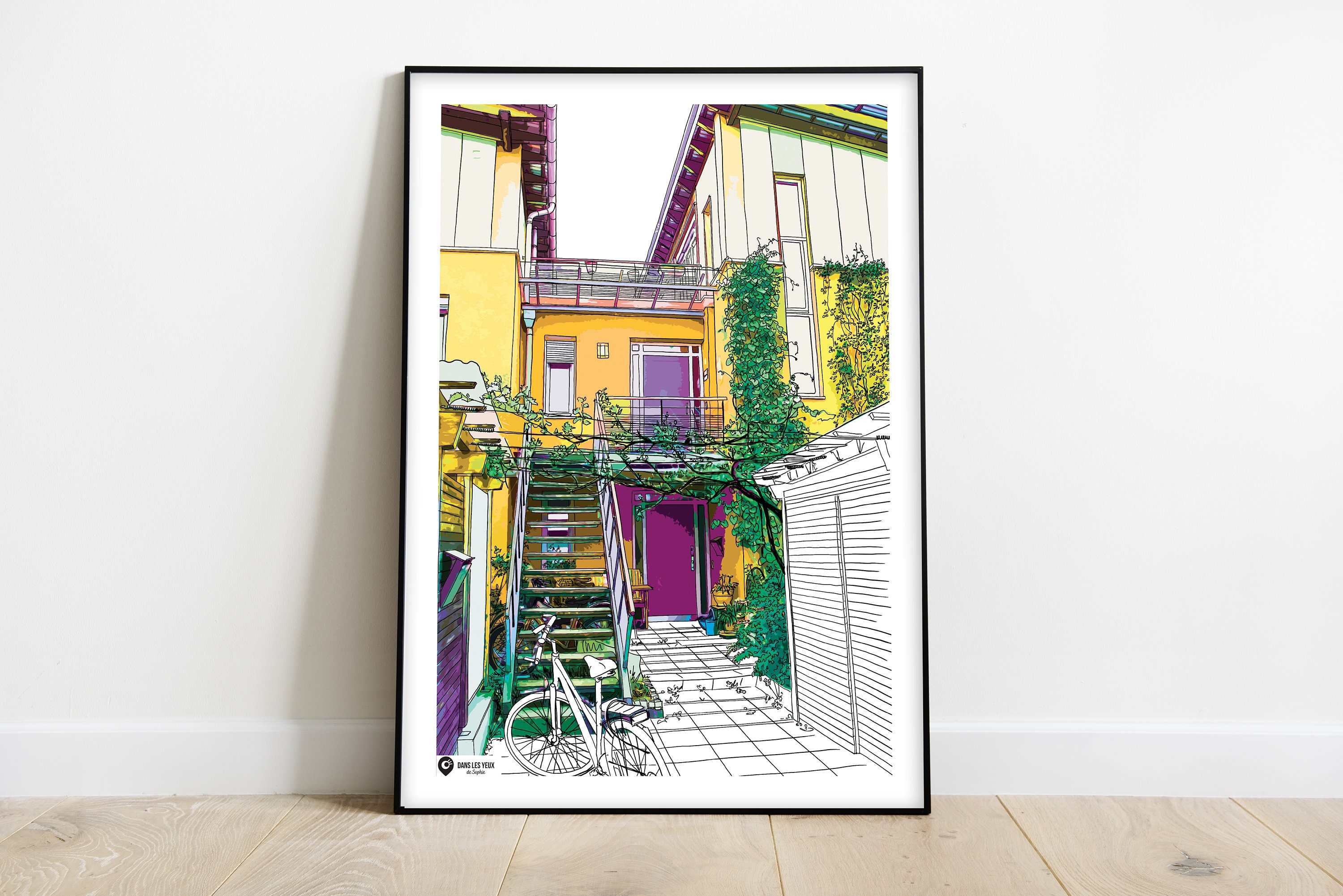 Affiche d'une Façade de Maison à Munich