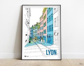 Poster Lyon red cross