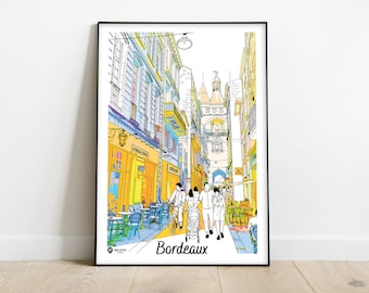 Poster Bordeaux, rue Saint James, district of the big bell