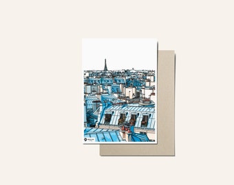 Carte postale toits de Paris