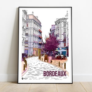 Póster Burdeos, Place Sainte Colombe, distrito de St Eloi