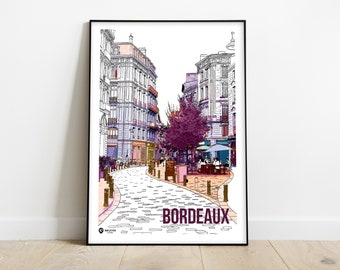 Poster Bordeaux, Place Sainte Colombe, St Eloi district