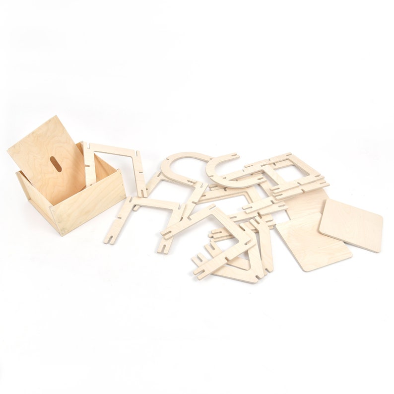 Wooden Montessori Building Blocks Modular Largescale Etsy