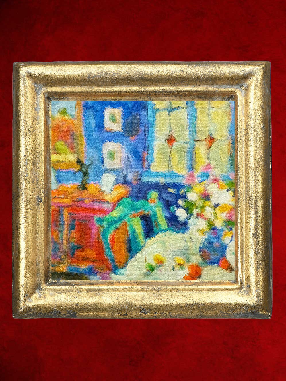 Gravure sur Toile de Peinture à L'huile Originale Fauvisme Contemporain Nature Morte