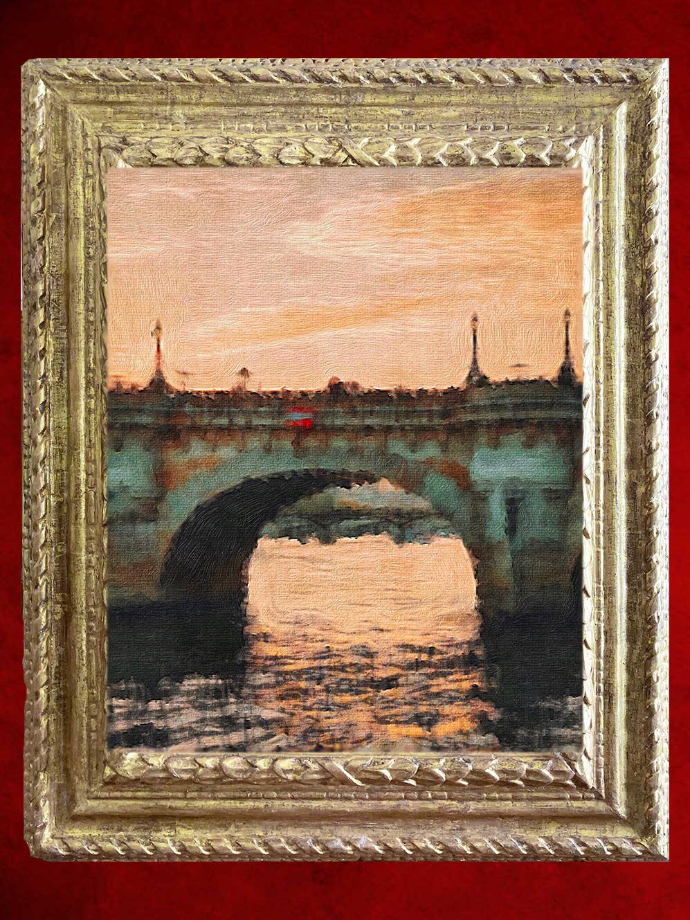 Impression sur Toile de Peinture à L'huile Originale Classique Paris Pont-Neuf Paysage Paysage