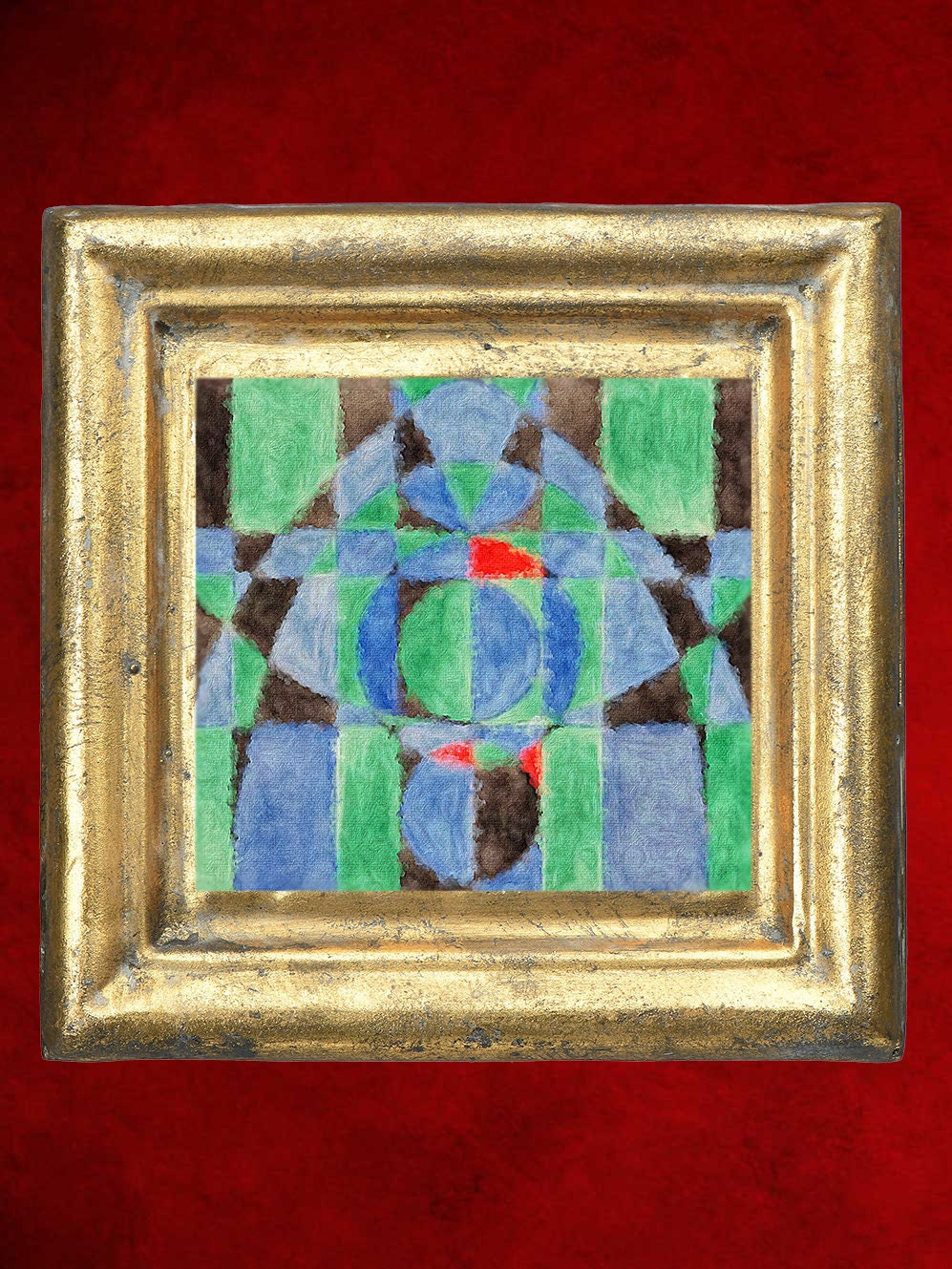 Impression sur Toile de Peinture à L'huile Originale Géométrie Abstraite Contemporaine Formes Style