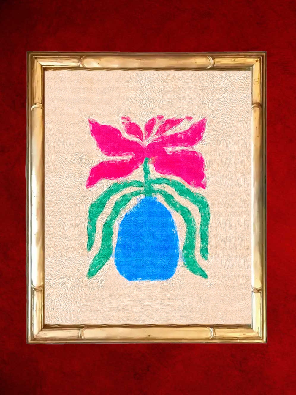 Impression sur Toile de Peinture à L'huile Originale Nature Morte Fleurs Contemporaine