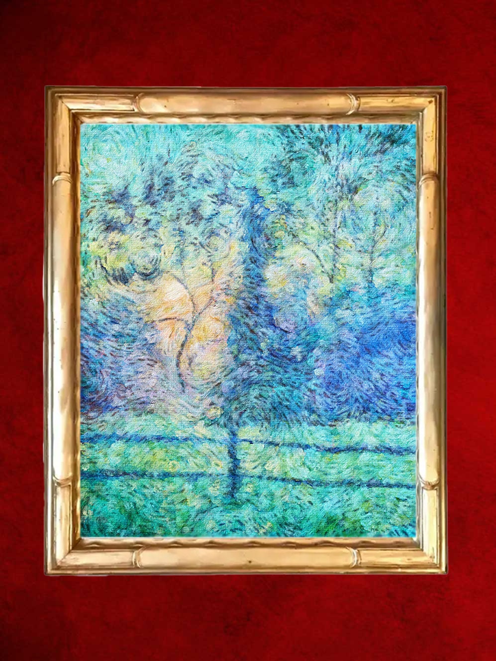 Impression sur Toile de Peinture à L'huile Originale Pointillisme Abstrait Contemporain Impressionni