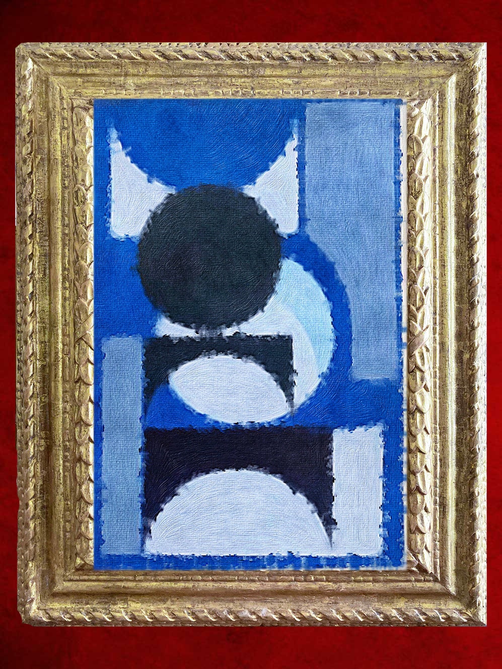 Impression sur Toile de Peinture à L'huile Originale Abstrait Contemporain Formes et Couleurs Géomét