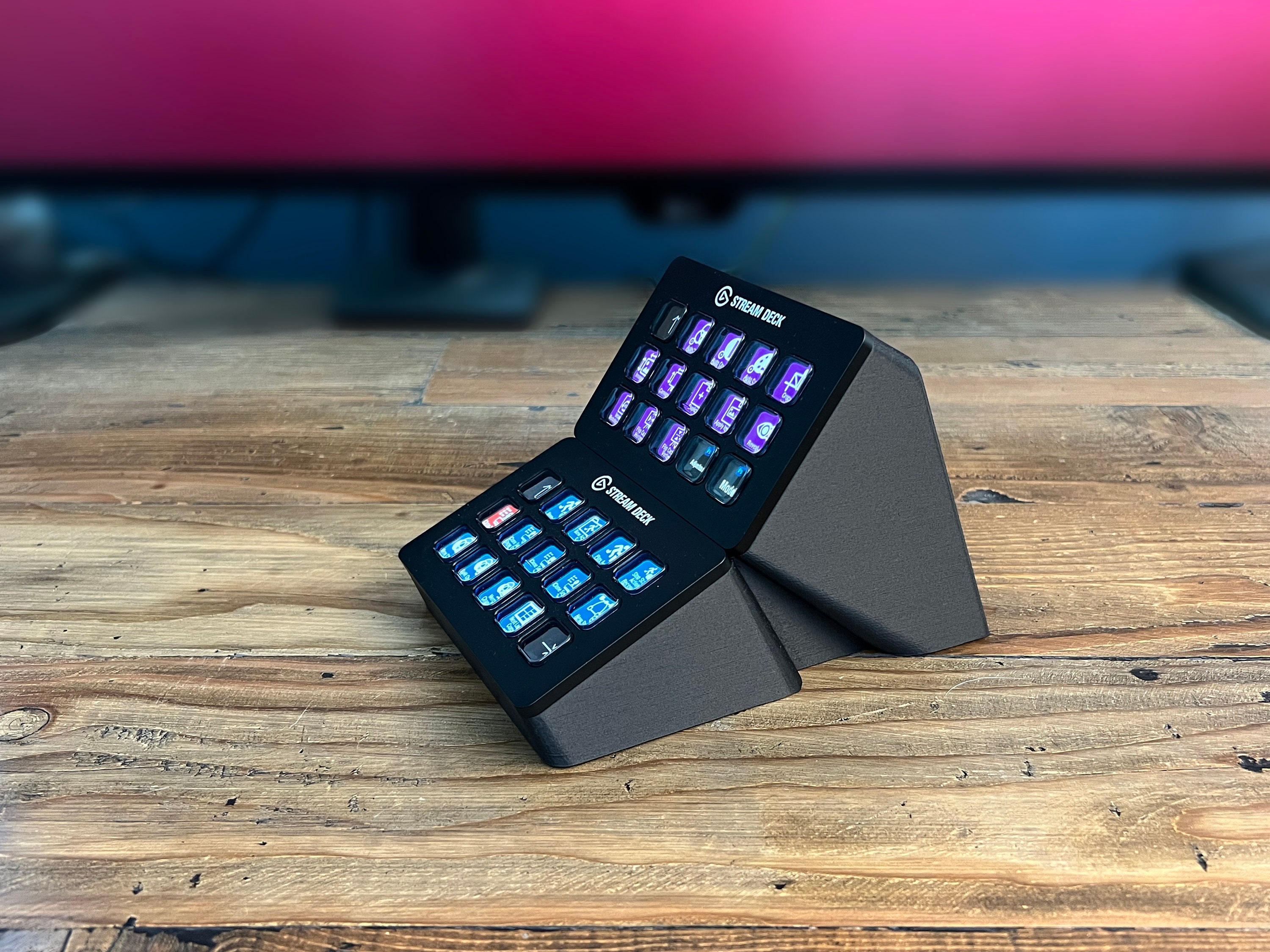 Dual Stream Deck XL and Stream Deck 15 Key Stand 