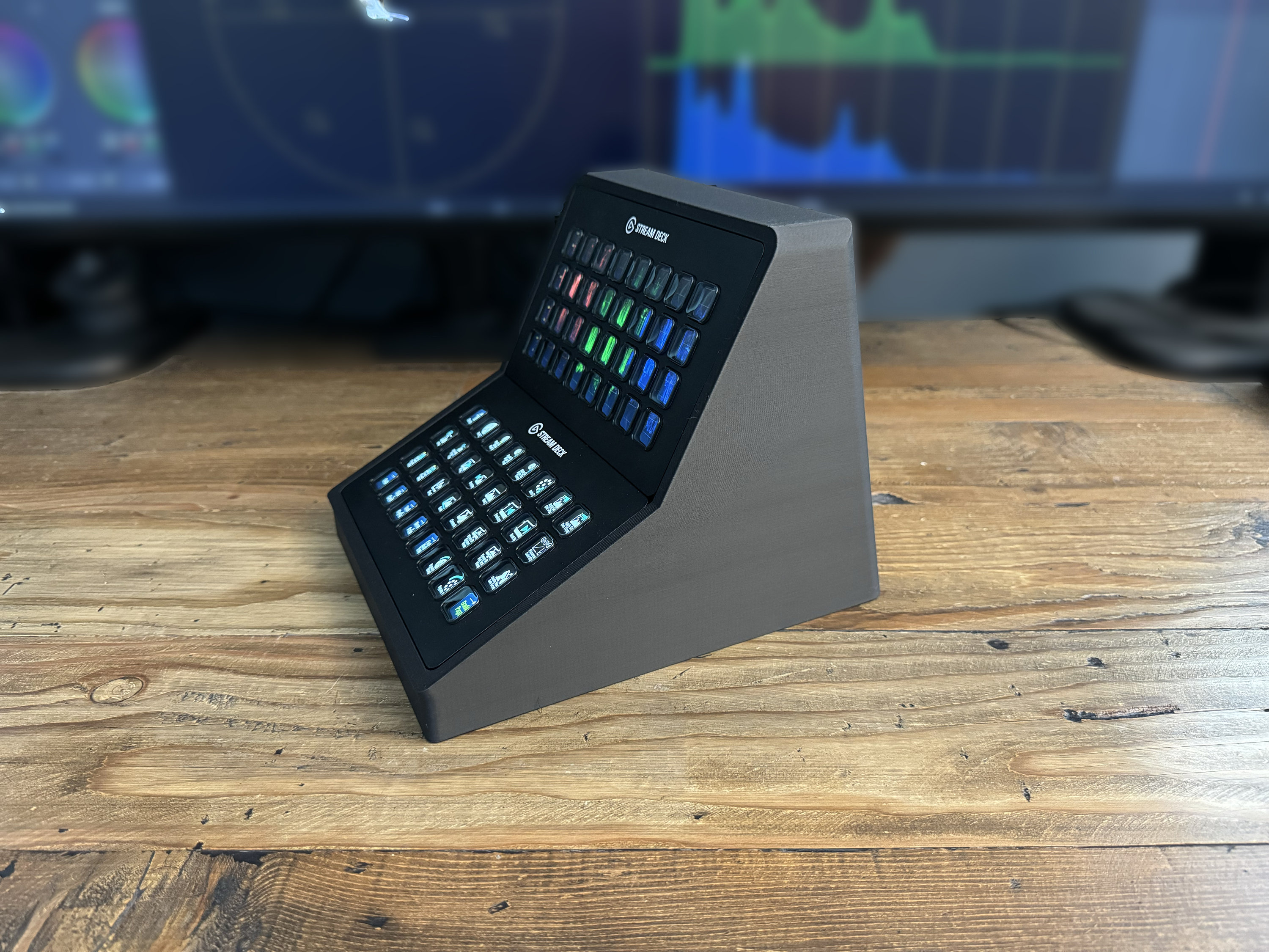 Dual Stream Deck XL and Stream Deck 15 Key Stand 