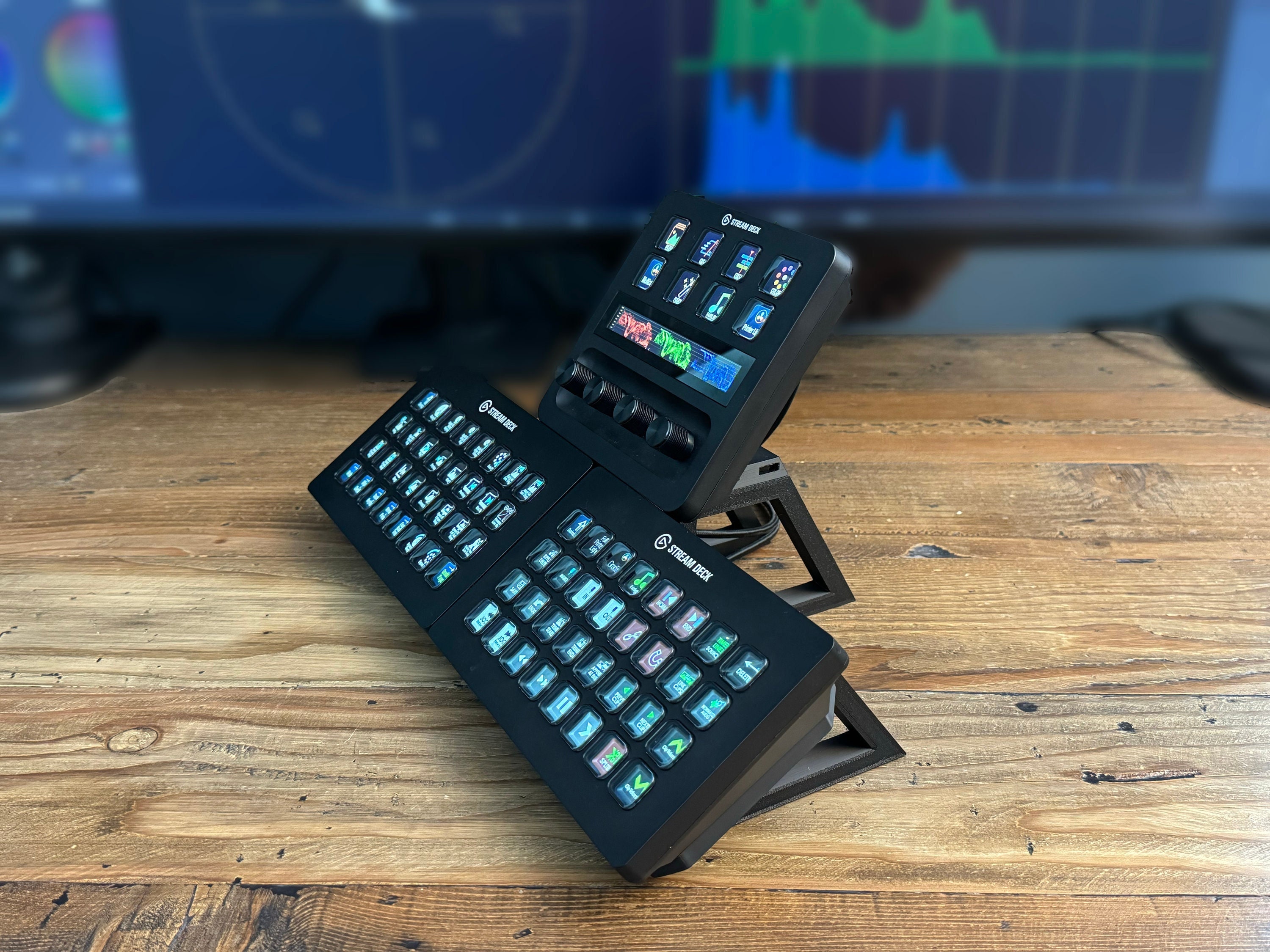 Dual Stream Deck XL and Stream Deck 15 Key Stand 