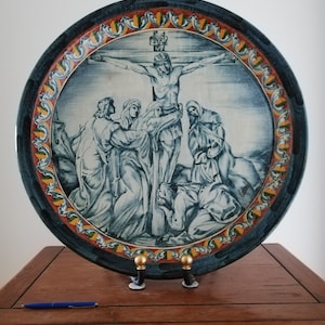 Unique decorative plate. Hand-painted under glaze fired