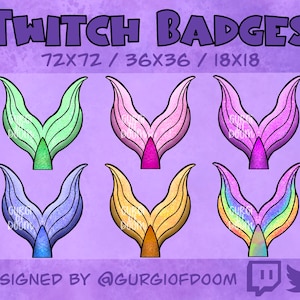 Mermaid Tail Twitch Sub/Cheer/Bit Badges