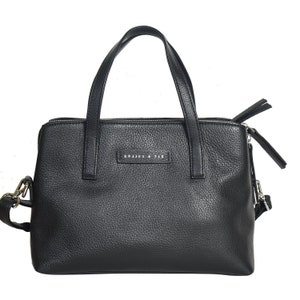 Körner & Hellbraun Vollnarbenleder Grab Bag, Crossbody Bag mit langem verstellbaren Riemen