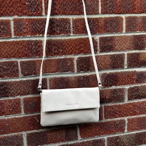 G&T Full-grain Leather Clutch / Evening Bag with Detachable Shoulder Strap, Convertible Crossbody Bag
