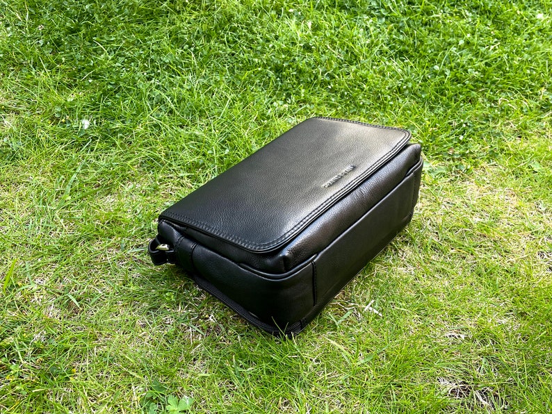 Volnerf leren handtas met klep: verstelbare schoudertas afbeelding 5